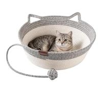 Générique Woven Cat Bed Basket - Cotton Rope Pet House | Round Boho Nest