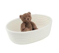 Générique Woven Cotton Storage Bin, Round Basket Container, Sturdy Handmade Organizer, Handmade Rope Storage Basket, Foldable Cotton Organizer, Multipurpose Holder Keeping Belongings for Home