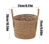 Générique Woven Plant Basket - Woven Plant Basket Flowerpot Straw Storage | Plants Baskets Indoor | Straw Organizer With Handle For Balcony Home Garden Yard Pathway Patio Lawn Outdoor
