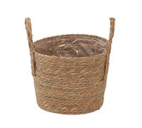 Générique Woven Planter, Basket for Plant, Straw Storage with Handle - Plant Baskets Indoor, for Outdoor Lawn Pathway Yard Garden Patio Balcony Home