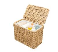 Générique Woven Trash Can With Lid Waste - Bin With Removable Inner Bucket | Woven Trash Can | Waste Bin With Removable Inner Bucket | Household Garbage Bin | For Homeowners Dwellers Decorators Renters