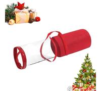 Générique Wrapping Paper Storage, Transparent Holiday Decoration Box for Strap, Christmas Wrapping Paper Roll Container with Handle, Ribbon Tape Card Accessories Utility Room Cabinet