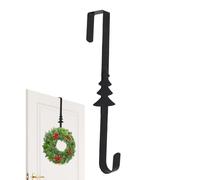 Générique Wreath Hanger, Christmas Hook, 14.96x3.15x0.98 Inches Lightweight Heavy Duty Metal Holder, Door Decoration Hook for Indoor Outdoor Use, Holiday Parties, Halloween, Black