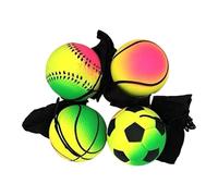 Générique Wrist Ball 4 Piece, Rebound Wrist Trainer Ball, Retractable Cord Strength Exercise Tool, Hand Grip Fitness Device, Coordination Training Equipment for Workout Outdoor Home Use 6.3x6.3cm