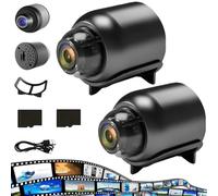 Générique X5 Wireless Indoor Security Camera, Mini 4g Wireless WiFi Camera HD, Zentaras Mini Camera, 1080p HD Hidden Camera with Night Vision for Home, Office, Car, Store (2 PCS + 64G)