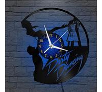 Générique XDG Dirty Dancing Horloge Murale en Vinyle, Vinyle Horloge Murale Art Noir 12 Pouces pour Salon Chambre (12 Pouces B avec LED)