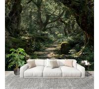 Générique XXL HD Amovible Papier Peint Photo Paysage De Promenade En ForêT Intissé Décoration Papier Peint 300x210 cm Vert Facile à Installer Raccordement sans Couture Amovible Fresque Murale