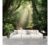 Générique XXL HD Amovible Papier Peint Photo Paysage Naturel De La ForêT Intissé Décoration Papier Peint 350x256 cm Vert Facile à Installer Raccordement sans Couture Amovible Fresque Murale