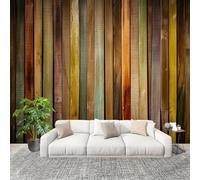 Générique XXL HD Amovible Papier Peint Photo RéTroGrain De BoisTexture Intissé Décoration Papier Peint 250x175 cm Brun Facile à Installer Raccordement sans Couture Amovible Fresque Murale