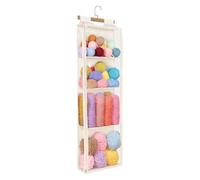 Générique Yarn Organizer - Clear 4 Zipper Compartments Large Capacsity | Suspending Yarn Storage Bag | for Craft Supplies Knitting Needles Apartment Dorm Bedroom