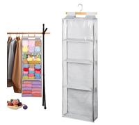 Générique Yarn Organizer - Clear 4 Zipper Compartments Large Capacsity | Suspending Yarn Storage Bag | for Craft Supplies Knitting Needles Apartment Dorm Bedroom