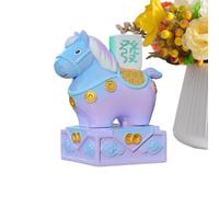 Générique Year of The Horse Figurine - Resin Good Luck Animal Sculpture | Horse with Jade Seal for Lunar New Year Celebration Home Desk Car Dashboard Decor