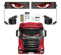 Générique Yeux LED Devil Eyes Lights pour Voitures et Camion, Grand écran LED Flexible Programmable, Lampe Oculaire Colorée, écran Souple écran Matriciel pour Fenêtre De Voiture,2pcs,70x173mm