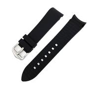 Générique YGUK0J 18mm 20mm 22mm 24mm Bracelet en Silicone Souple Universel Coude Arc Bande de Caoutchouc Sport Étanche Remplacement Bracelet Montre Accessoires(Black,24mm)