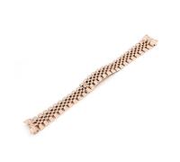 Générique YGUK0J 20mm Acier 316L Jubilé Argent Deux Tons Bracelet De Montre-Bracelet Bracelet Solide Liens À Vis Extrémité Courbée Compatible Avec Rolex Datejust(Middle Rose Gold)