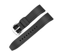 Générique YGUK0J Bracelet De Montre En Caoutchouc, Adapté Aux Bracelets À Dégagement Rapide 20 Mm, 22, 24(Black-Silver,24mm)