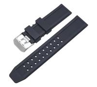 Générique YGUK0J Bracelet de montre en caoutchouc compatible avec Luminox 7251 3050, bracelet silicone noir for homme, 23 mm(Silver buckle)