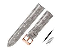 Générique YGUK0J Bracelet De Montre En Cuir De Vache Souple, Couleur Grise, 16 Mm, 18 Mm, 20 Mm, 22 Mm, 21 Mm(Grey pin rose,21mm)