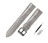 Générique YGUK0J Bracelet De Montre En Cuir De Vache Souple, Couleur Grise, 16 Mm, 18 Mm, 20 Mm, 22 Mm, 21 Mm(Grey pin black,22mm)