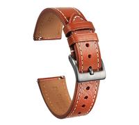 Générique YGUK0J Bracelet De Montre En Cuir De Vachette Italien Compatible Avec Les Bracelets De Poignet En Cuir Véritable À Enroulement Souple Vintage À Dégagement Rapide 22mm18mm20mm(119ORG,18mm)