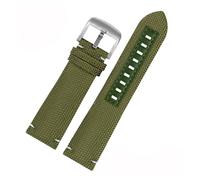 Générique YGUK0J Bracelet de montre en cuir et nylon de 22 mm compatible avec Mido Navigator M026.629/430 Ocean Star M042.430 Citizen bracelet de montre en toile étanche noir bleu(Army green-silver)