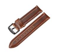 Générique YGUK0J Bracelet de montre en cuir véritable de cire d'huile 18mm 20mm 22mm bracelets de montre à dégagement rapide bracelets de montre ceinture avec boucle solide(Brown(black),20mm)