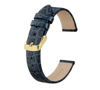 Générique YGUK0J Bracelet De Montre En Cuir Véritable For Dames Femmes 8mm 10mm 12mm 14mm 16mm 18mm 19mm 20mm Bracelet De Remplacement Boucle En Acier Inoxydable(Blue-Gold,14mm)