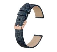 Générique YGUK0J Bracelet De Montre En Cuir Véritable For Dames Femmes 8mm 10mm 12mm 14mm 16mm 18mm 19mm 20mm Bracelet De Remplacement Boucle En Acier Inoxydable(Blue-Rosegold,10mm)