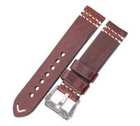 Générique YGUK0J Bracelet De Montre Fait Main Avec Boucle Rétro En Acier Inoxydable 20mm 22mm 24mm Bracelet De Montre En Cuir De Vache Femmes Hommes Ceinture Accessoires(Brown,24mm)