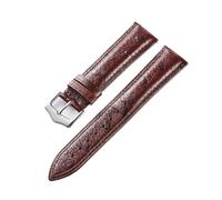Générique YGUK0J Bracelet de montre vintage en cuir véritable for homme, accessoire de 18 mm, 20 mm, 22 mm, motif autruche, cuir de vache, à dégagement rapide(Dark Brown,22mm)