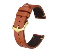 Générique YGUK0J Bracelets de montre en cuir for hommes, 18mm, 20mm, 22mm, noir, marron, vert, avec boucle dorée et épingles à outils(Toffee Brown - Gold,18mm)