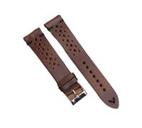 Générique YGUK0J Bracelets De Montre En Cuir Véritable 18mm 20mm 22mm 24mm Bracelet Respirant Poreux Remplacement À Dégagement Rapide(Brown-black line,18mm)