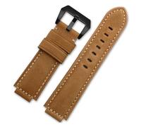 Générique YGUK0J Cuir Véritable Compatible Avec Timex TW2R55500 T2N720 T2N721 T2N739 Bracelet De Montre 24 * 16mm Oreille Fin Bracelets De Montre Kaki Noir Marron Accessoires(Khaki -black)