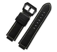 Générique YGUK0J Cuir Véritable Compatible Avec Timex TW2R55500 T2N720 T2N721 T2N739 Bracelet De Montre 24 * 16mm Oreille Fin Bracelets De Montre Kaki Noir Marron Accessoires(Black-black)