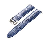 Générique YGUK0J Remplacement De Cuir De Vachette Couche De Tête De Bracelet En Cuir Compatible Avec Les Accessoires De Bracelet De Montre De Ballon Bleu De Cartier Hommes Et Femmes(Blue,22mm)