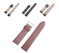 Générique YGUKOJ 10 Couleurs Bracelet Montre Montres en Cuir Bande 12mm 14mm 16mm 18mm 20mm 22mm 24mm Compatible avec Femmes Hommes Bracelets De Montre Couleur Unie Ceintures De Montre(Brown_24mm)