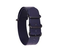 Générique YGUKOJ 14mm 16mm 18mm 20mm 22mm 24mm Bracelet de montre en cuir hommes femmes argent noir anneau boucle poignet Bracelet bande accessoires(Navy blue B,22mm)