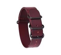 Générique YGUKOJ 14mm 16mm 18mm 20mm 22mm 24mm Bracelet de montre en cuir hommes femmes argent noir anneau boucle poignet Bracelet bande accessoires(Wine red B,18mm)
