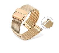Générique YGUKOJ 18mm 19mm 20mm 21mm 22mm 23mm 24mm Nouveau Bracelet de montre en métal inoxydable milanais noir Bracelet de montre avec goupille à dégagement rapide(Gold,16mm)