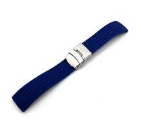 Générique YGUKOJ 22mm Silicone Remplacement Montre Bleu Souffret Soft Silicone Sangles Sangle Strap Spring Barre de ressort et outil de suppression inclus