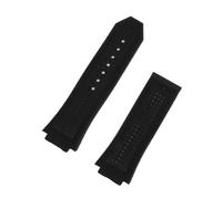 Générique YGUKOJ 29 * 19 mm Crazy Horse Cuir Nature Rubber Silicone Watchband Band Watch Band compatible avec Hublot Strap 30 mm King Power Series Tools(Black porous strap)