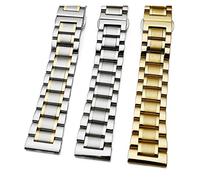 Générique YGUKOJ Bande de montre en acier inoxydable 12/14 / 16/18/19/20 / 21/22/23/23/24mm hommes bracelet en métal solide argent noir or compatible avec montre à quartz(Silver,23mm)