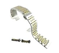 Générique YGUKOJ Bande de Montre en Acier Inoxydable 12mm 14mm 17mm 19mm 18mm 20mm 20mm 21mm 22mm Bracelet de Bracelet d'extrémité incurvée Bracelet de Montre Double Serrure(Silver with Gold_19mm)