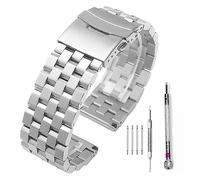 Générique YGUKOJ Bandes de montre Premium Solid Solid En Acier Inoxydable Bracelet Bracelet Bracelet 18mm 20mm 22mm 24mm 26mm(Silver,22mm)