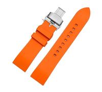Générique YGUKOJ Bracelet De Montre En Caoutchouc Fluoré, 20mm, 22mm, 24mm, Barre À Dégagement Rapide, Compatible Avec Chaque Marque De Montre(Orange silver,22mm)