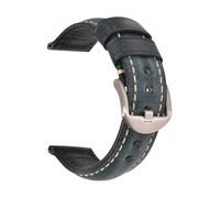 Générique YGUKOJ Bracelet de montre tendance en cuir véritable huilé et ciré, 19 mm, 20 mm, 21 mm, 22 mm, 23 mm, 24 mm, marron, bleu, noir(Oil wax dark blue,23mm)