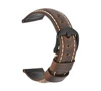 Générique YGUKOJ Bracelet de montre tendance en cuir véritable huilé et ciré, 19 mm, 20 mm, 21 mm, 22 mm, 23 mm, 24 mm, marron, bleu, noir(Oil wax dark brown-B,23mm)