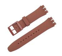 Générique YGUKOJ Bracelet en silicone couleur bonbon compatible avec Swatch 12 mm 16 mm 17 mm 19 mm 20 mm Transparent Bracelet de remplacement de mode Accessoires de montre(Brown,20mm)