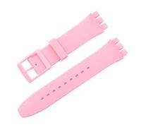 Générique YGUKOJ Bracelet en silicone couleur bonbon compatible avec Swatch 12 mm 16 mm 17 mm 19 mm 20 mm Transparent Bracelet de remplacement de mode Accessoires de montre(Pink,16mm)