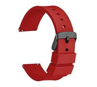 Générique YGUKOJ Gandband 14mm 18mm 20mm 22mm 24mm Sport Sport Sport Sangle Hommes Femmes Représentation Bande Bande Caoutchouc Boucle en Acier Inoxydable(Red,24mm)